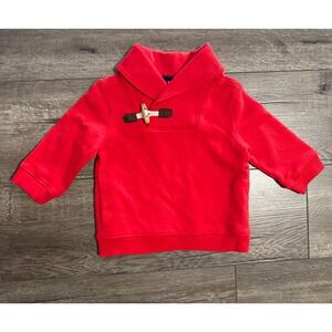 Janie and Jack Shawl Collar Pullover Sweater Crimson Red 6-12 Months‎